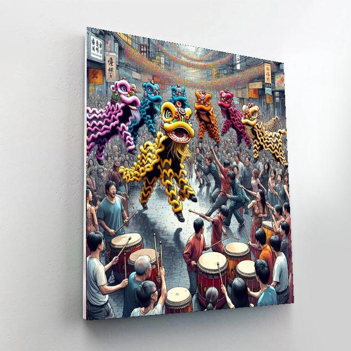 Festival Of The Lion Dancers - Vietnam Number Painting