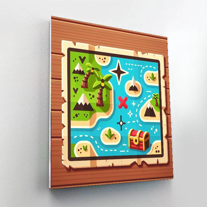 Treasure Map Hunt Number Painting
