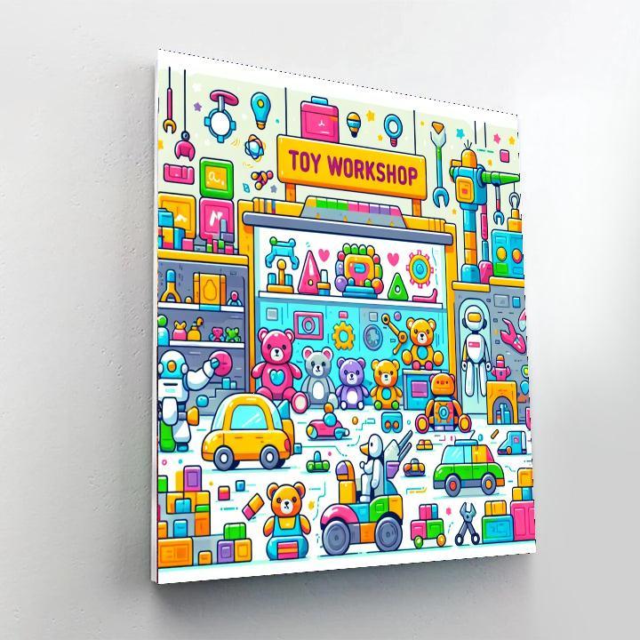 Colorful Toy Workshop Numbered Painting Kits