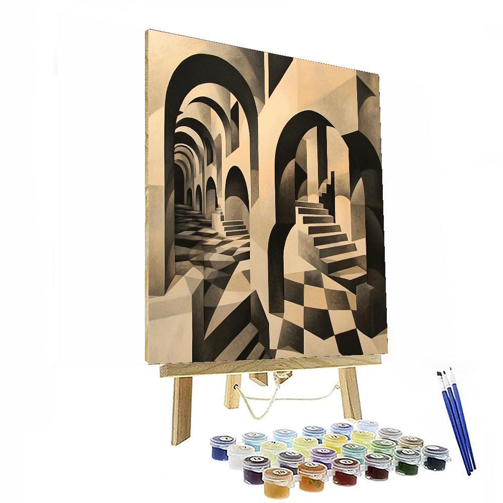 M.C. Escher Inspired Geometric Mirage  Paint By Numbers Kits