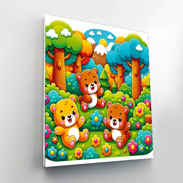 Adventurous Bear Cubs Numbered Painting Kits