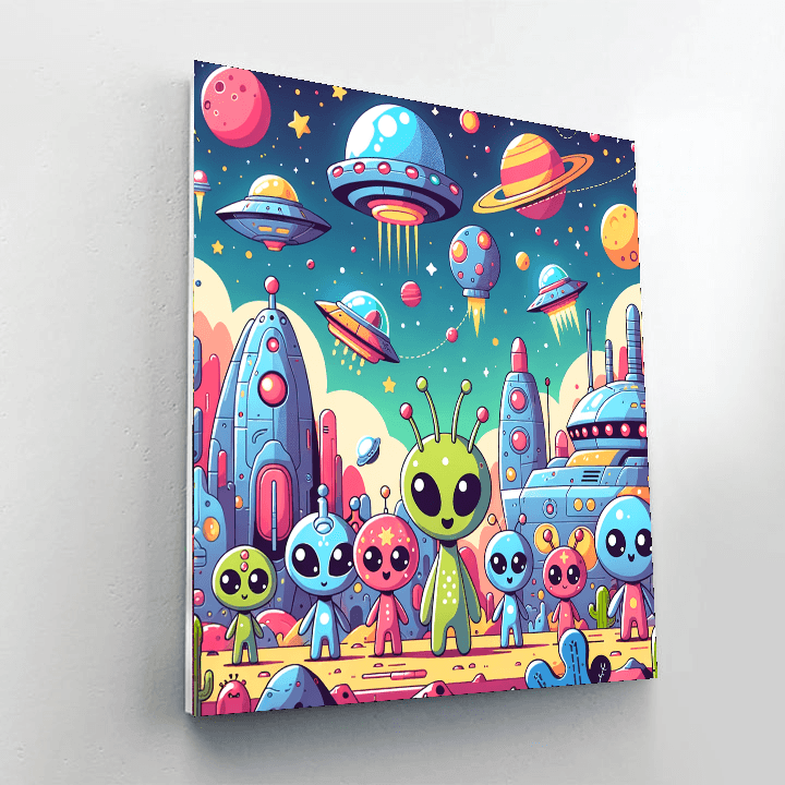 Cosmic Alien Encounter Paint By Color