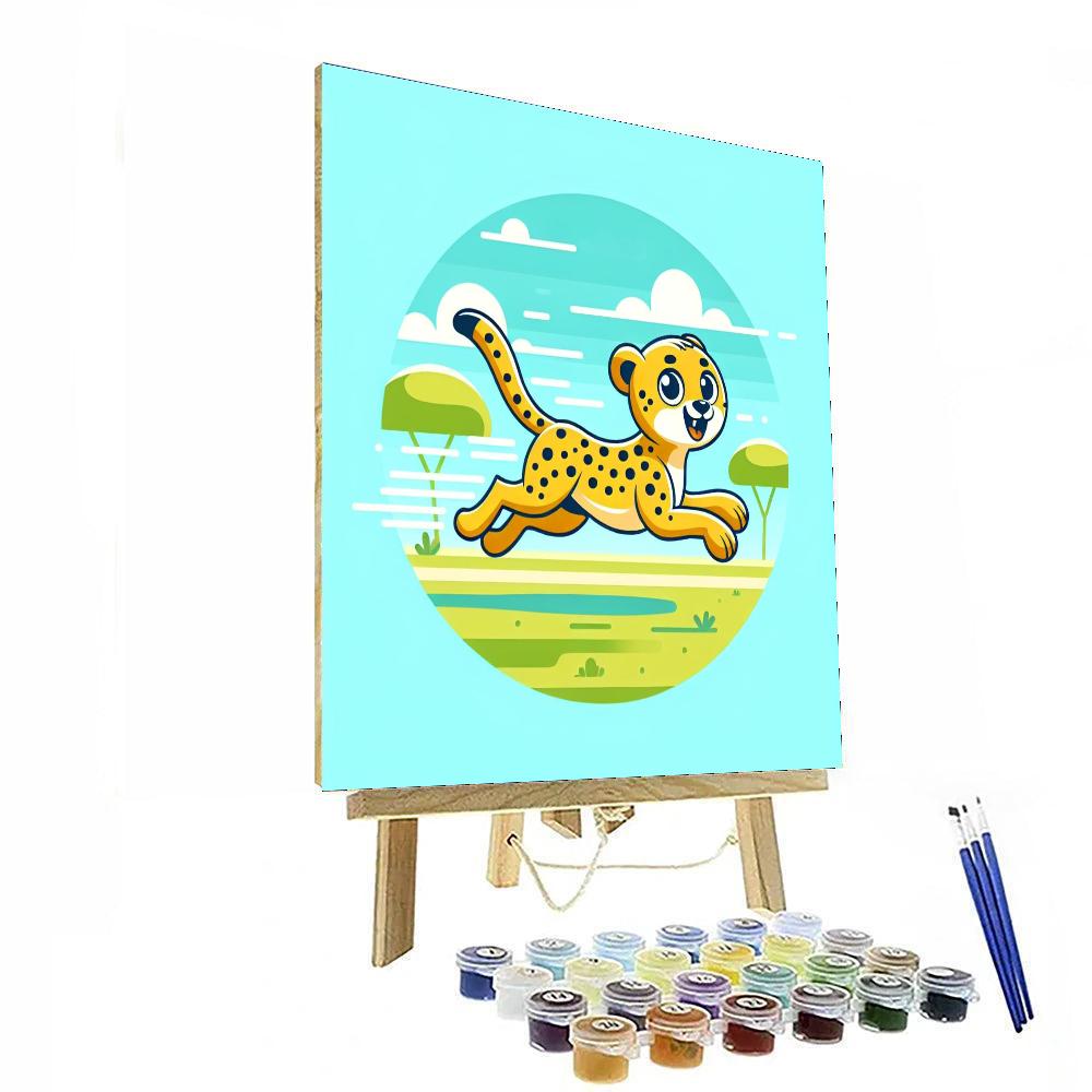 Happy Cheetah Paint By Number