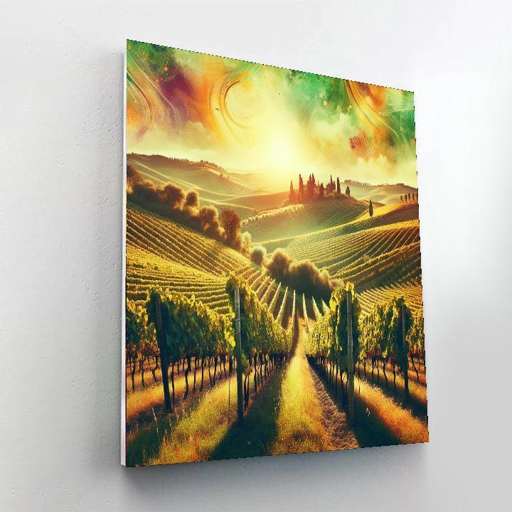Sunlit Tuscany Vineyards Numbered Painting Kits