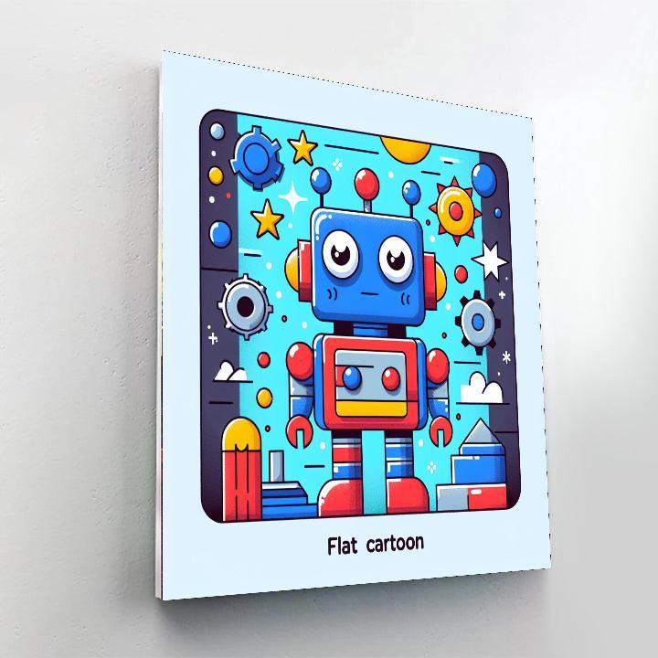 Colorful Robot Paint By Numbers Art