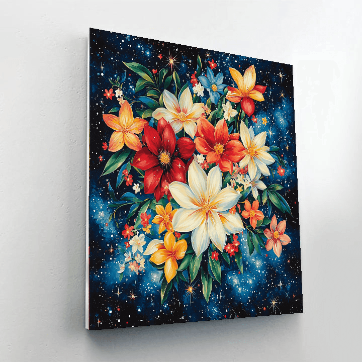 Georgia O'Keeffe Inspired Galactic Floral Symphony  Paint By Numbers