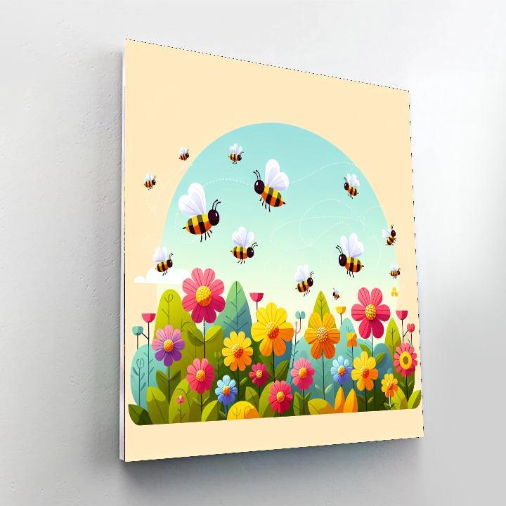 Buzzing Bee Garden Painting Number Kit