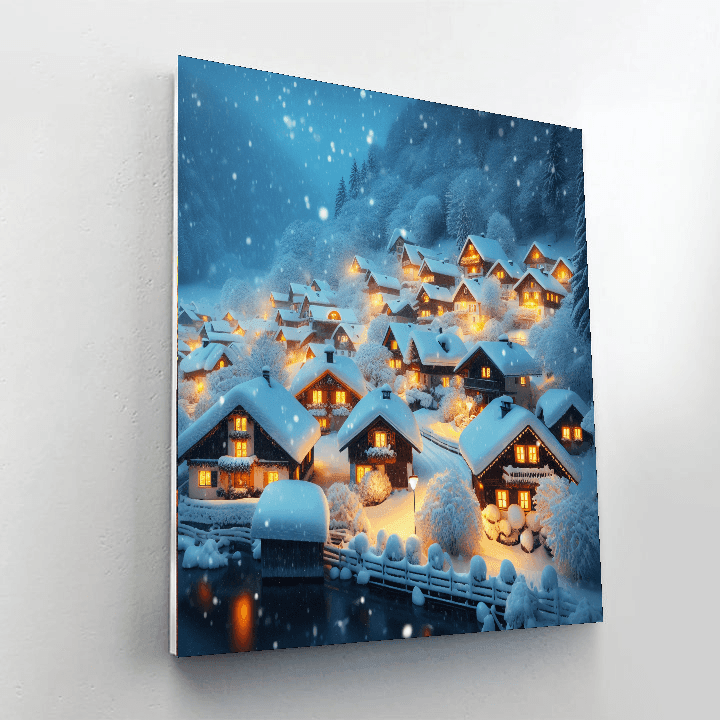 Glistening Snowfall Delight Number Painting