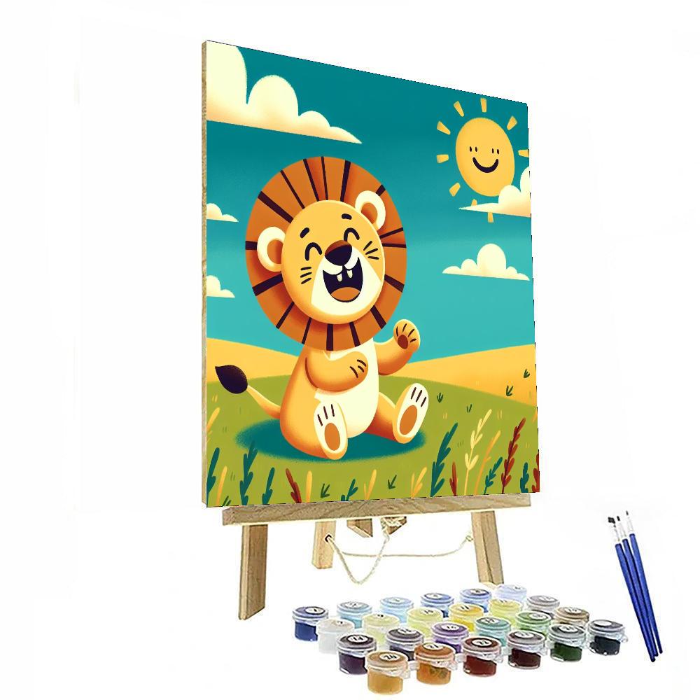 Cheerful Lion Cub DIY Paint By Numbers