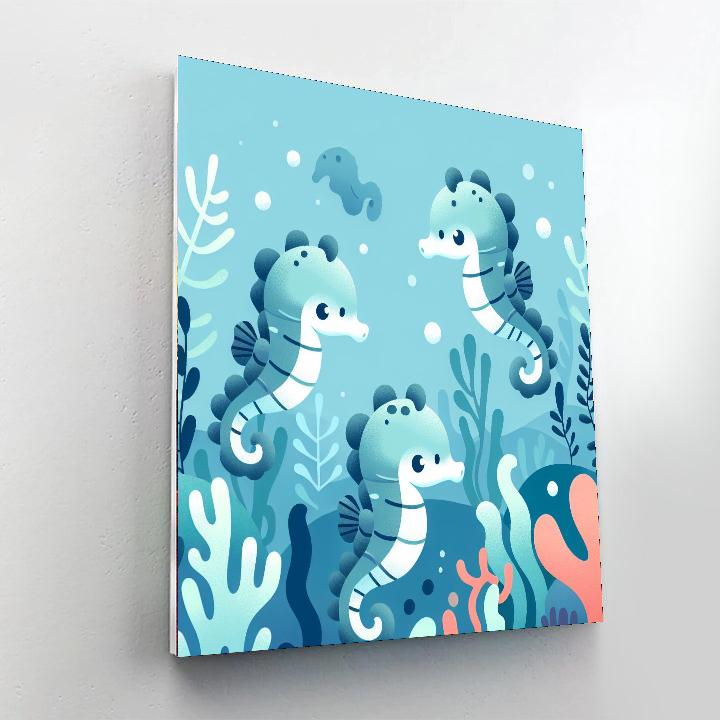 Shy Seahorses Numbered Painting Kits