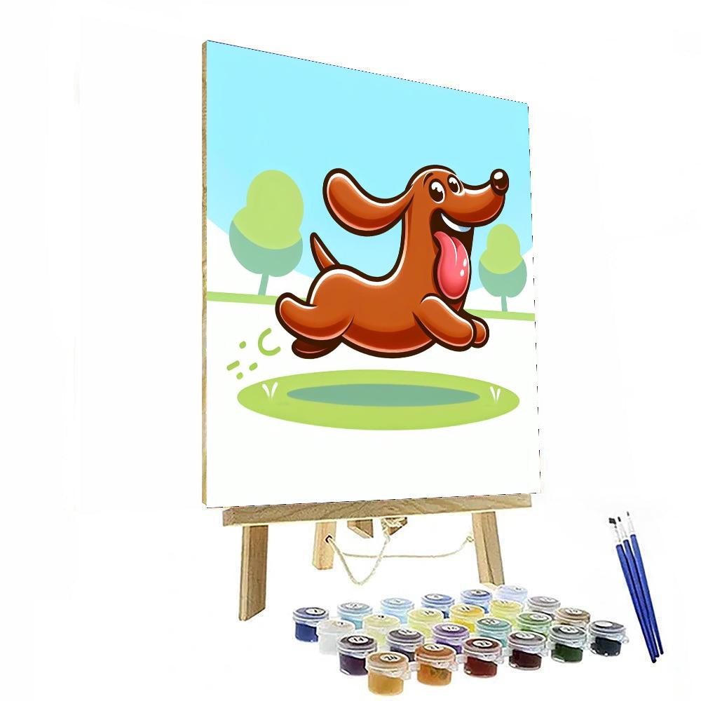 Silly Sausage Dog Number Painting