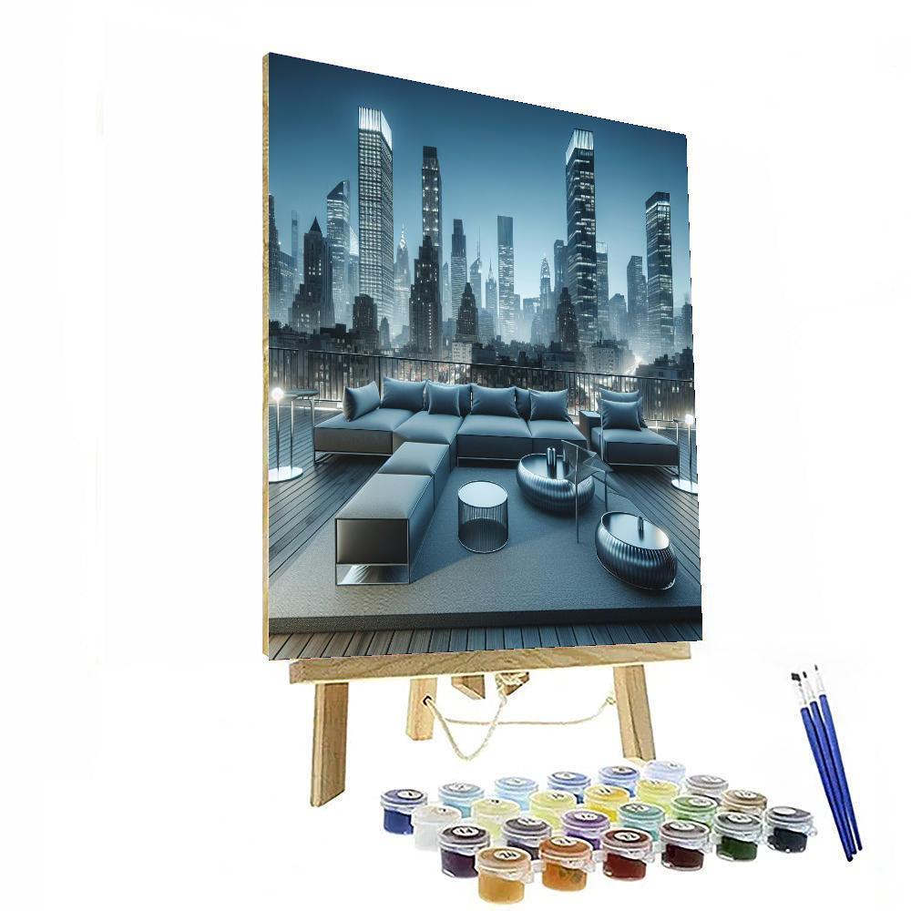 Chic Metropolitan Rooftop Paint By Number