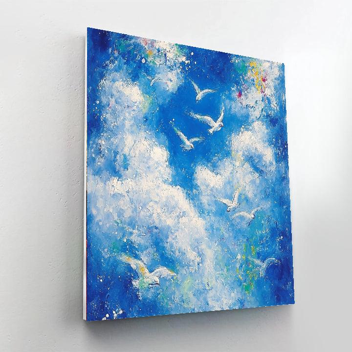 Marc Chagall Inspired Soaring Through Clouds  Paint By Number