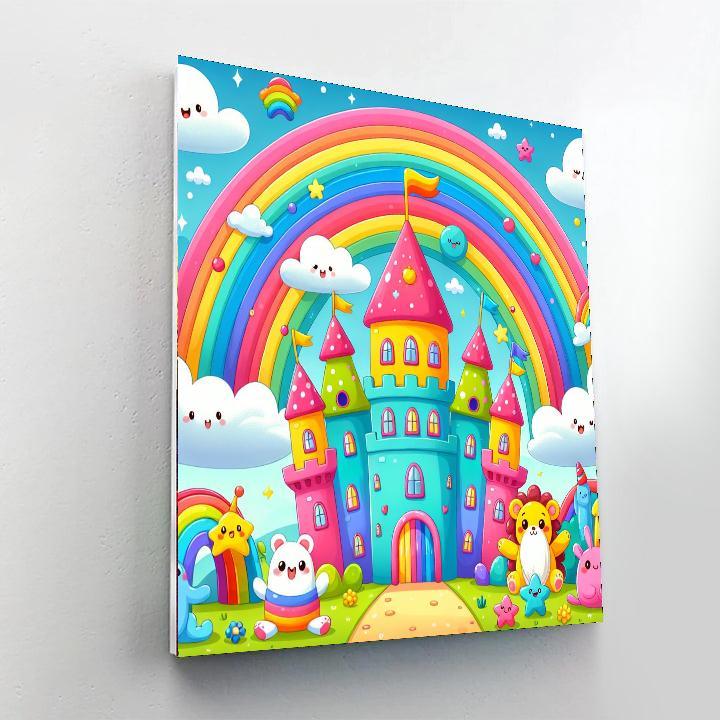 Rainbow Castle Number Painting