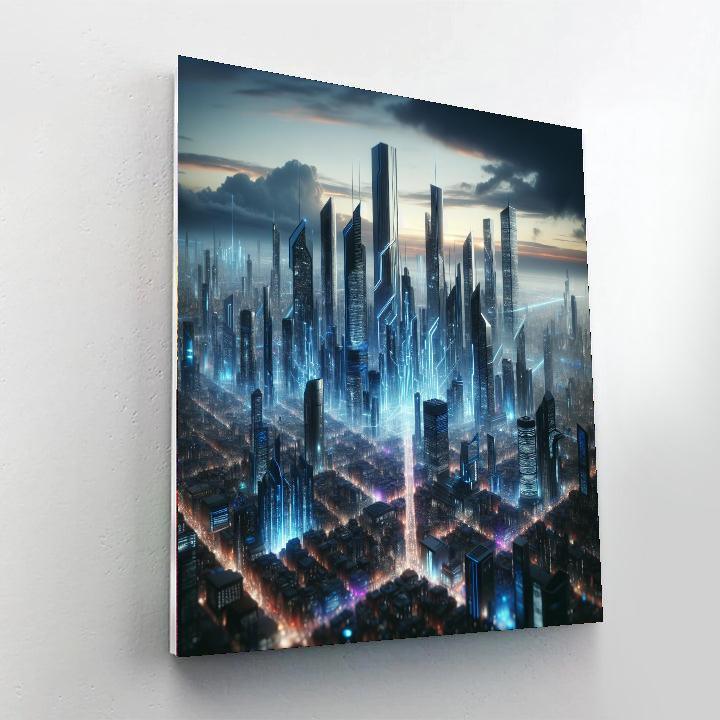 Futuristic Cityscape Dream Paint By Color