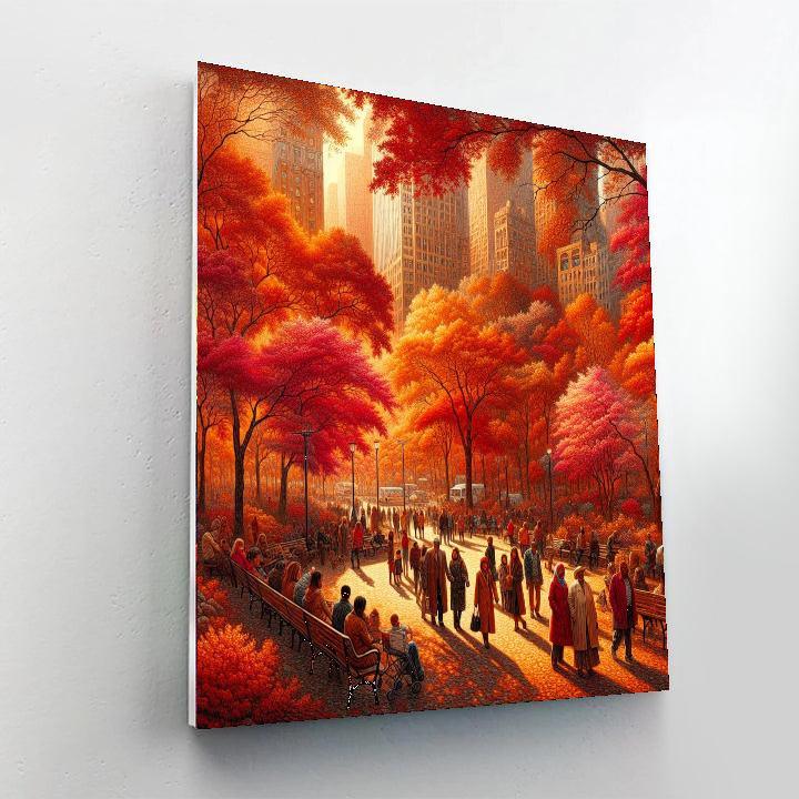 Charming City Park In Autumn Paint By Color