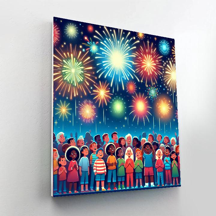 Festive Fireworks Celebration Painting By Numbers Kit