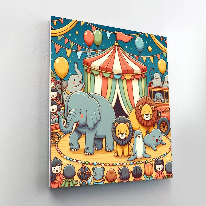 Circus Animals On Parade Painting Number Kit