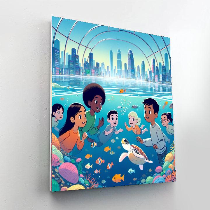 Underwater City Adventure Painting Number Kit