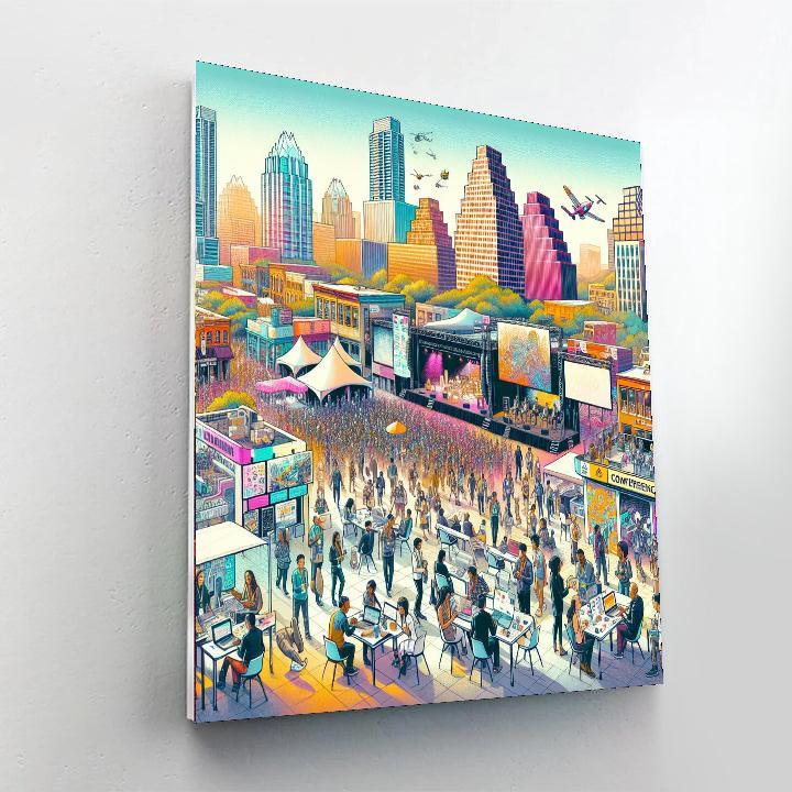 Sxsw (south By Southwest) - Usa Number Painting