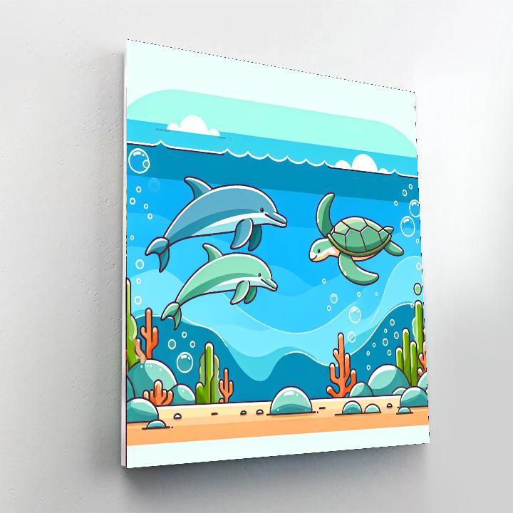 Undersea Exploration With Marine Friends Painting By Numbers Kit