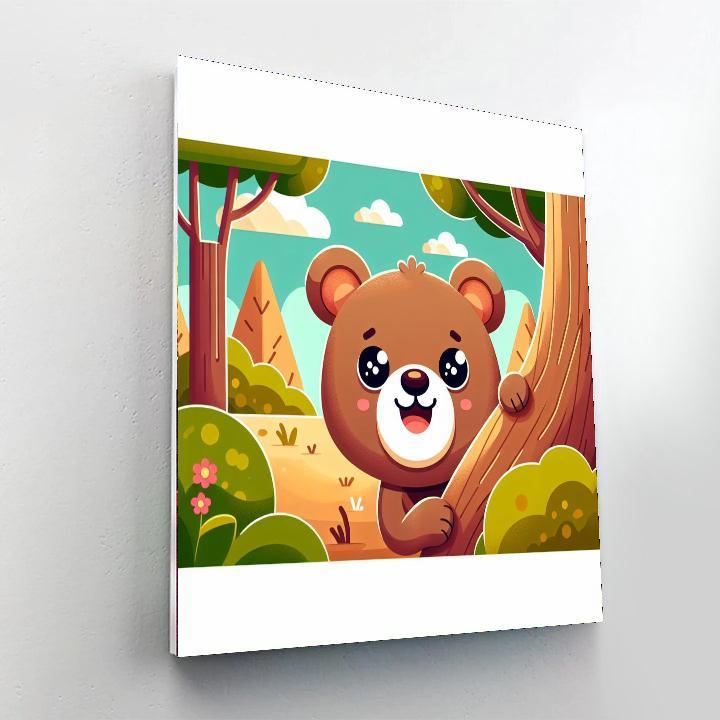 Curious Baby Bear DIY Paint By Numbers