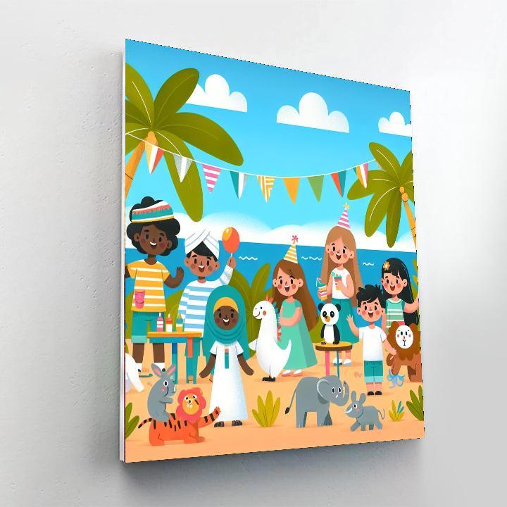 Tropical Paradise Party Paint By Numbers Art