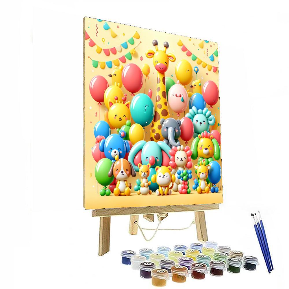 Bubbly Balloon Animals Paint By Numbers Art