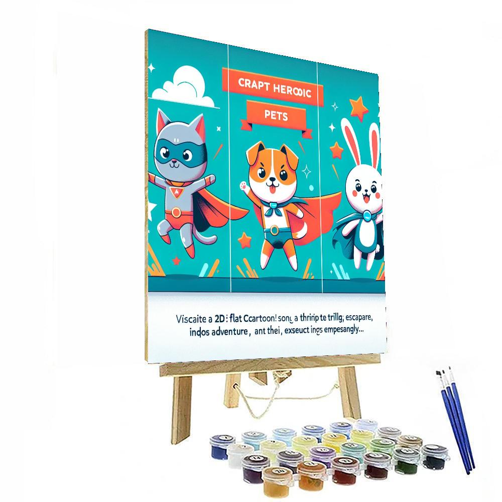 Heroic Adventures Of Super Pets Painting Number Kit