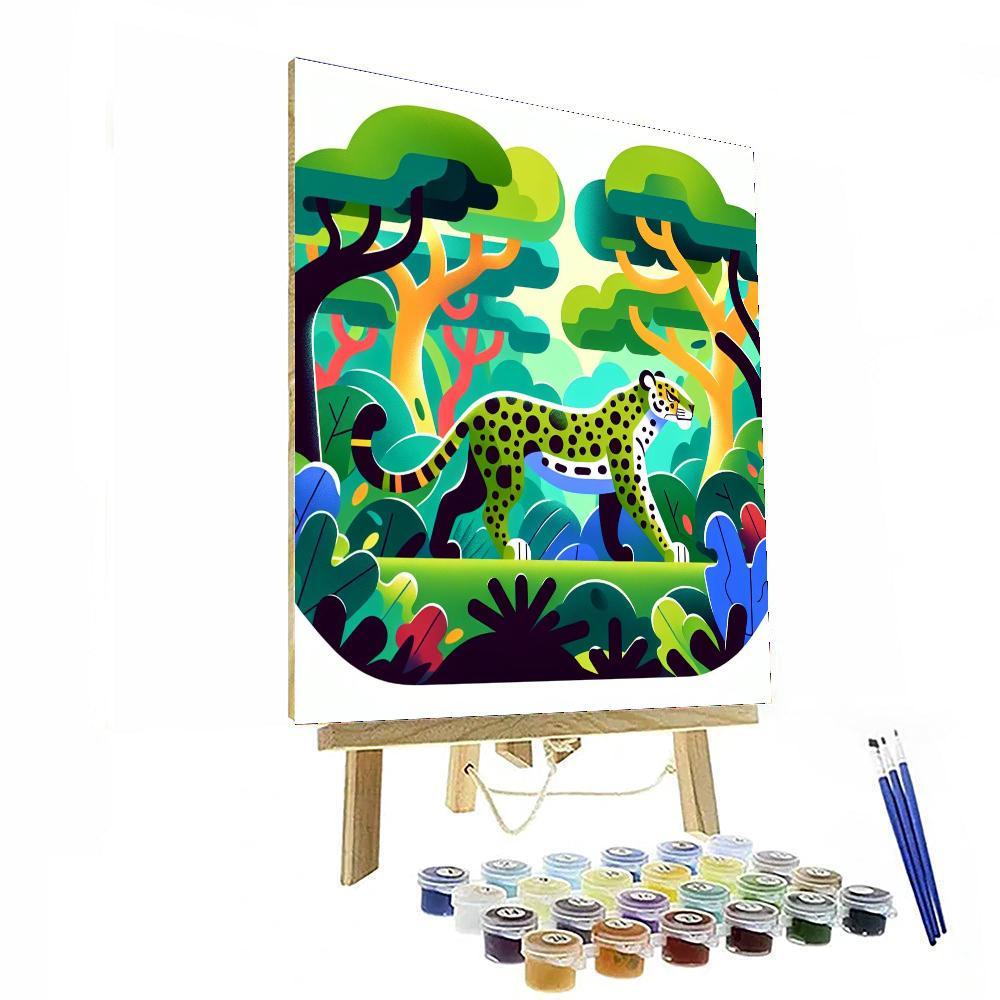 Jungle Jaguar Journey Number Painting