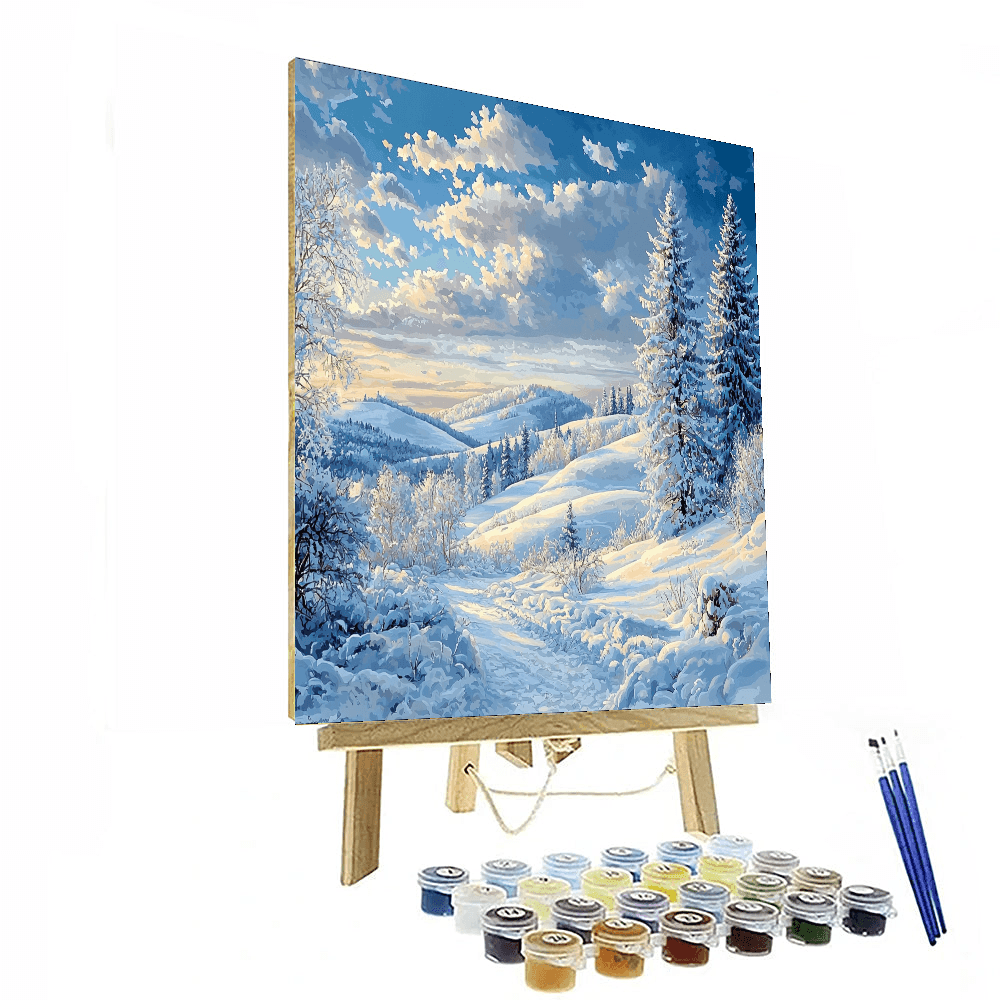 Caspar David Friedrich Inspired Winter Serenity  Paint By Color