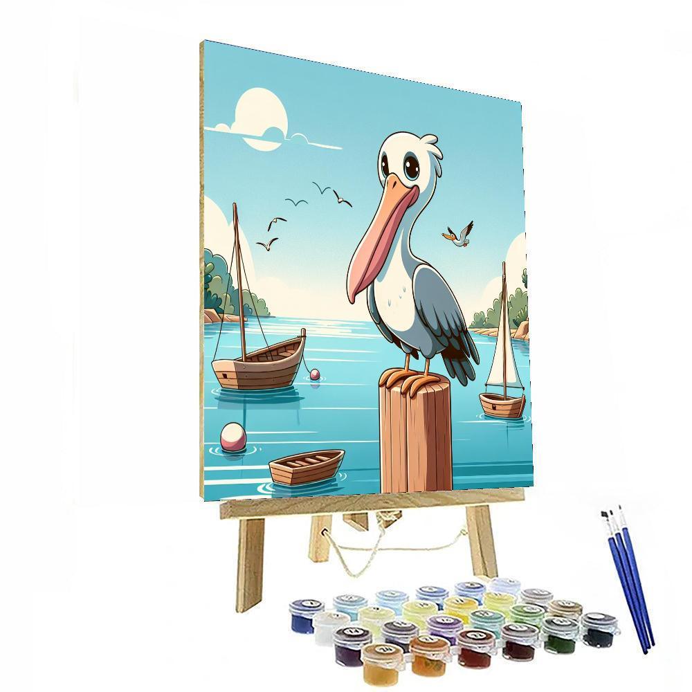 Peaceful Pelican's Harbor Haven Paint By Numbers
