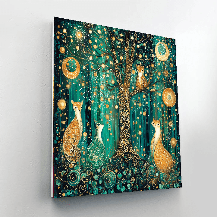 Gustav Klimt Inspired Fabled Forest Creatures  Numbered Painting Kits
