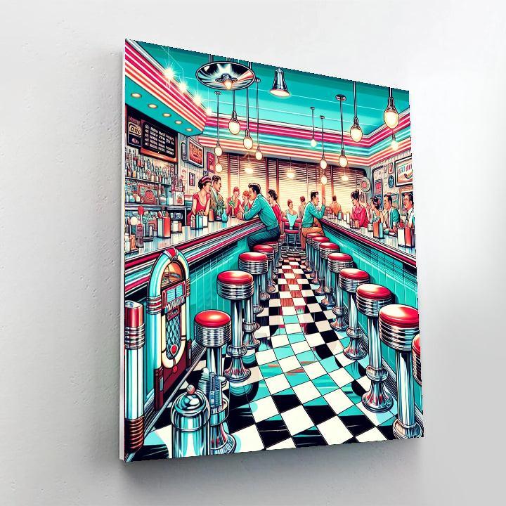 Retro Diners And Drive-ins Painting By Numbers Kit