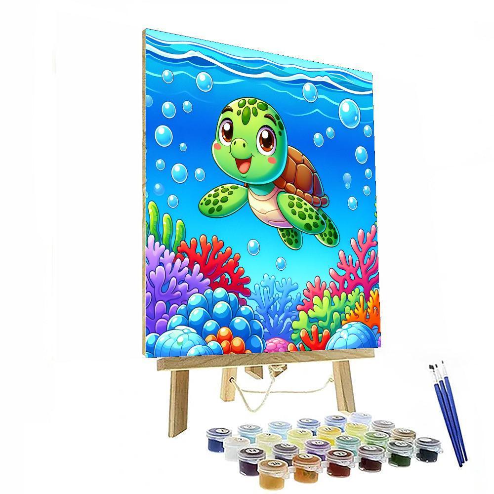 Charming Turtle Painting By Numbers Kit