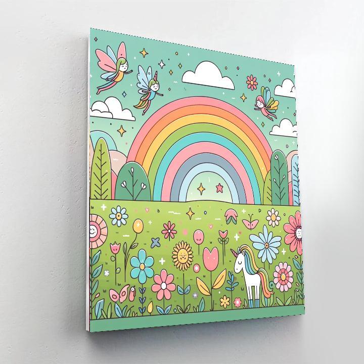 Magic Rainbow Garden Paint By Numbers Art