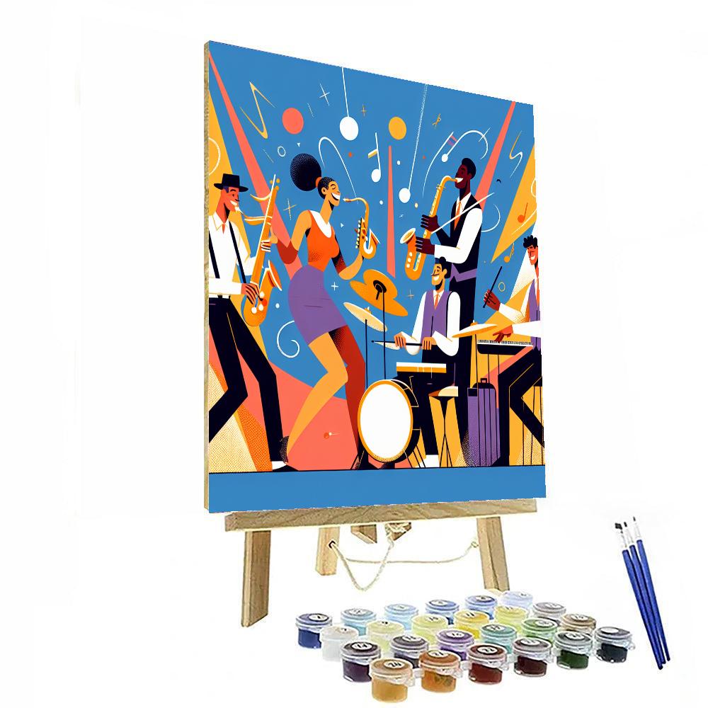 Lively Jazz Band Jamboree Painting By Numbers Kit