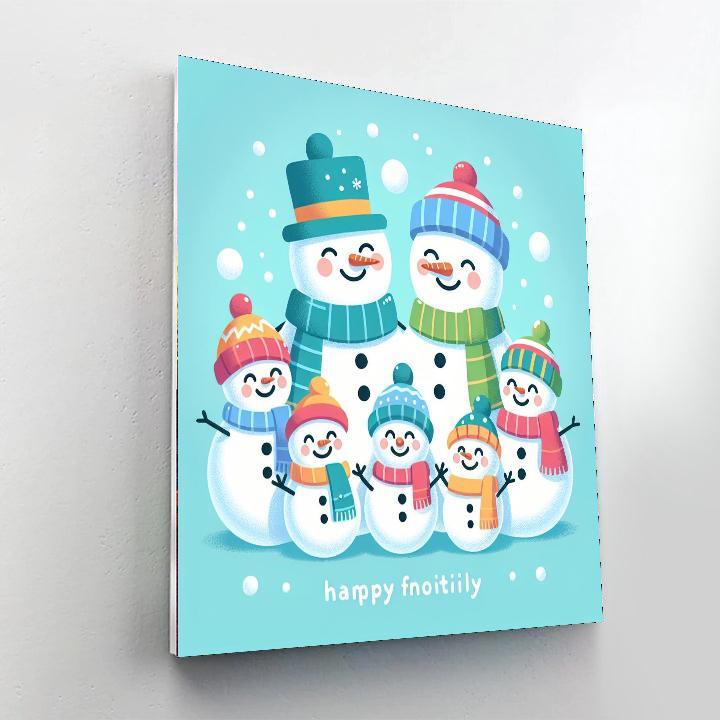 Whimsical Snowman Family Paint By Numbers Kits