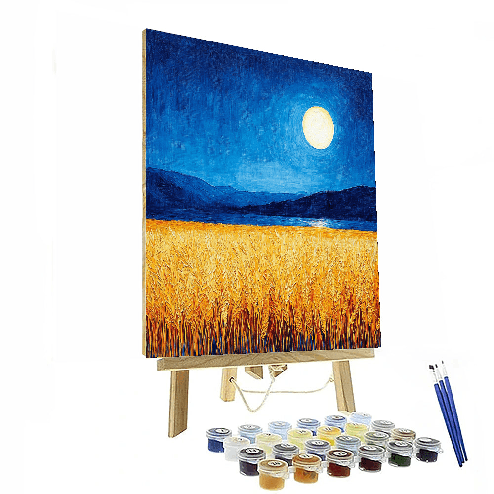 Vincent Van Gogh Inspired Harvest Moon Reflections  Paint By Color