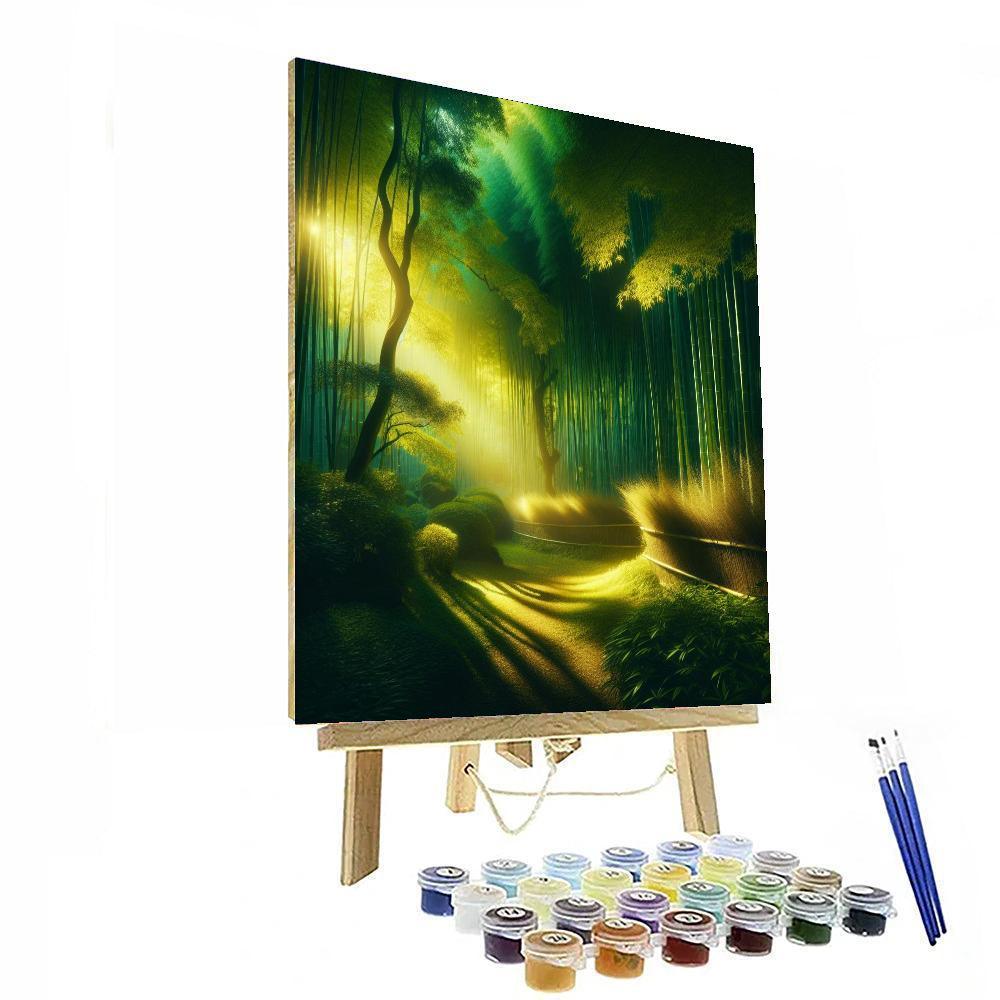 Peaceful Bamboo Grove Sanctuary Paint By Numbers Art