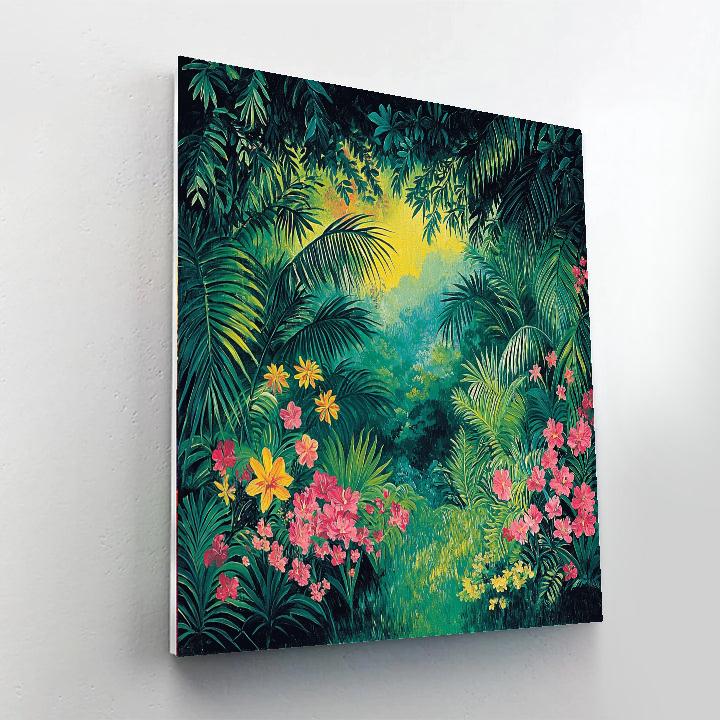Henri Rousseau Inspired Vibrant Tropical Landscape  Paint By Numbers Kits