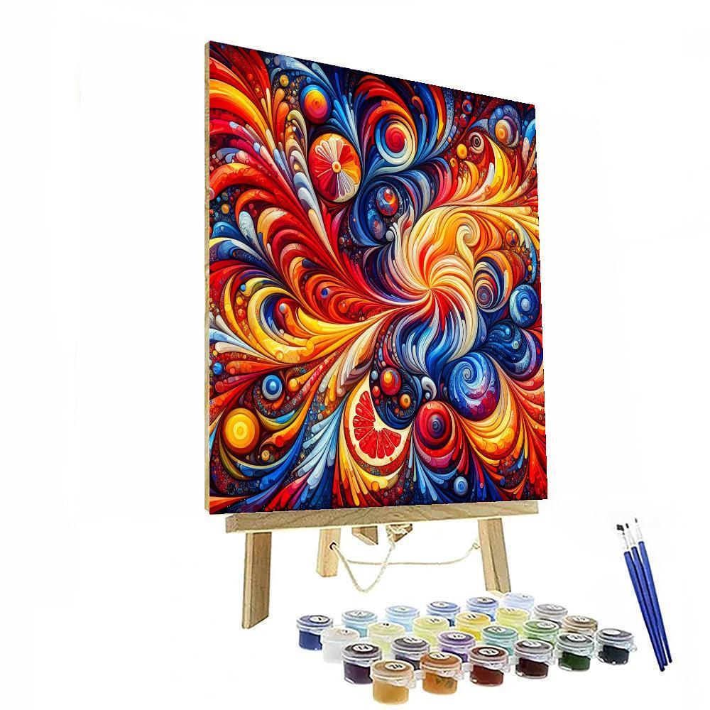 Colorful Kaleidoscope Burst Paint By Number