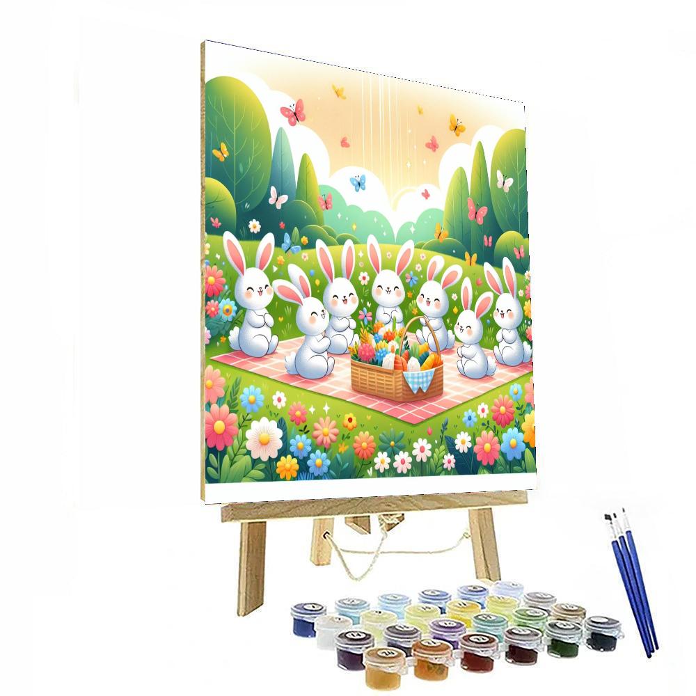 Bunny's Meadow Picnic Number Painting