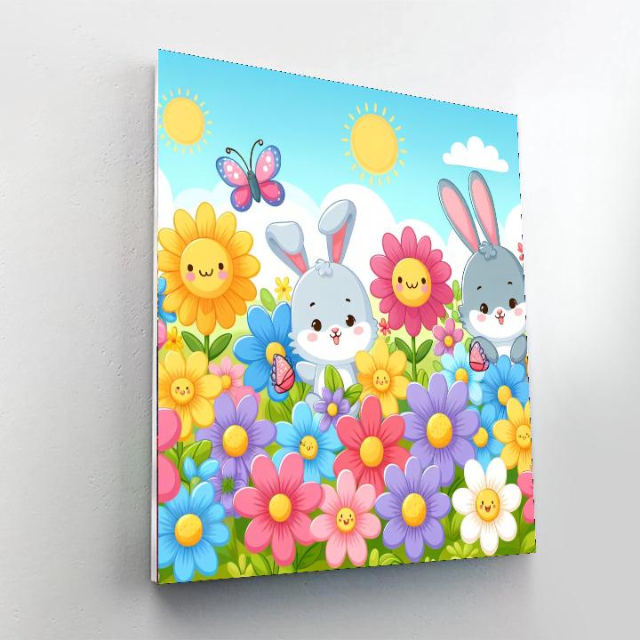 Fun In The Flower Field Paint By Number