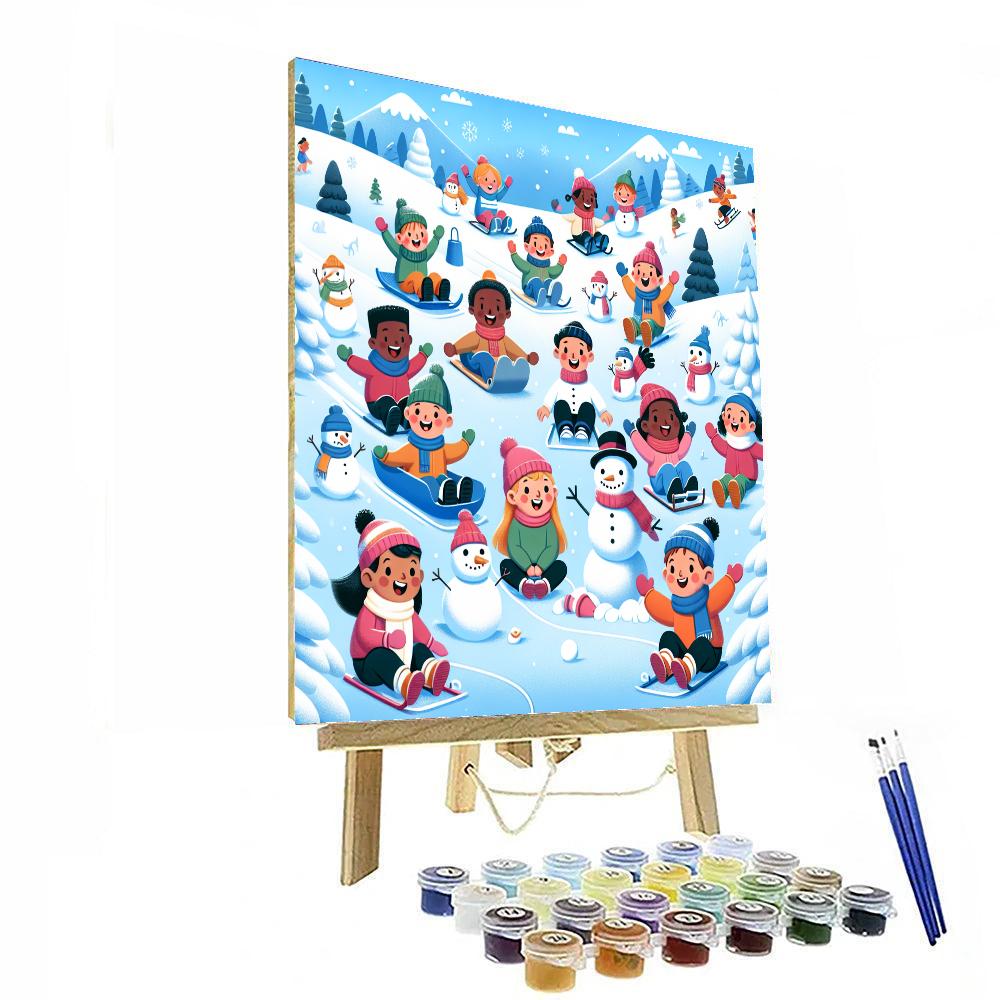 Playful Winter Festivities DIY Paint By Numbers