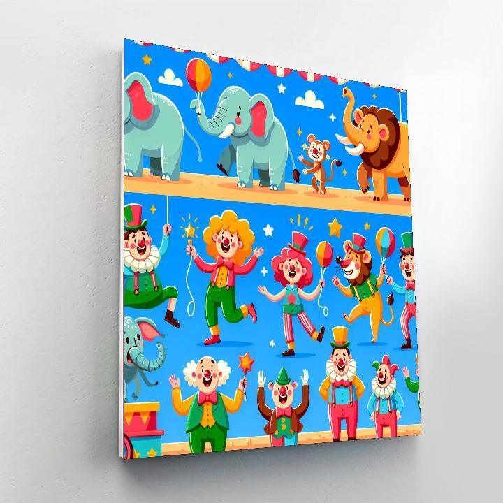 Bright And Colorful Circus Numbered Painting Kits
