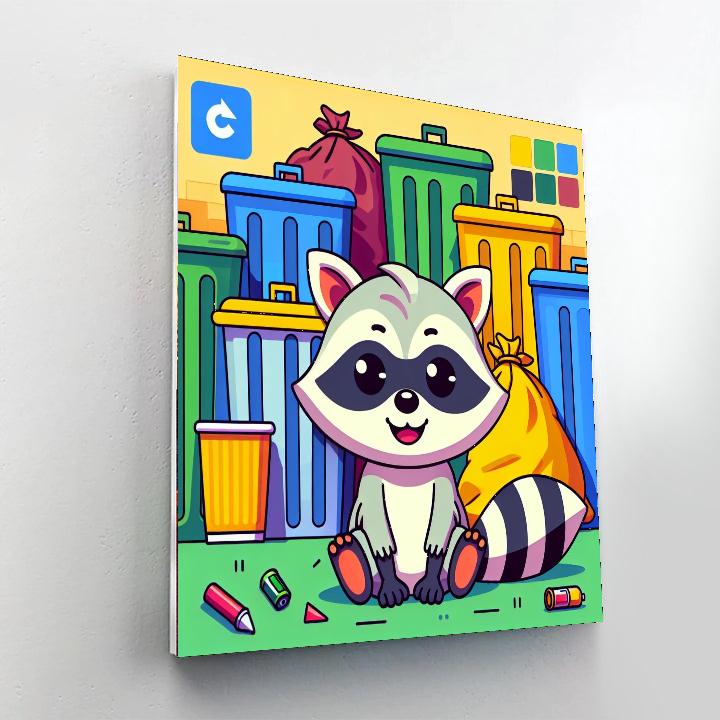 Witty Little Raccoon DIY Paint By Numbers