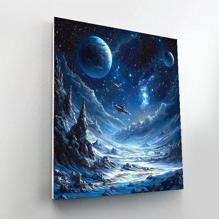Contemporary Space Art Style Inspired Stellar Voyage  Paint By Numbers Kits