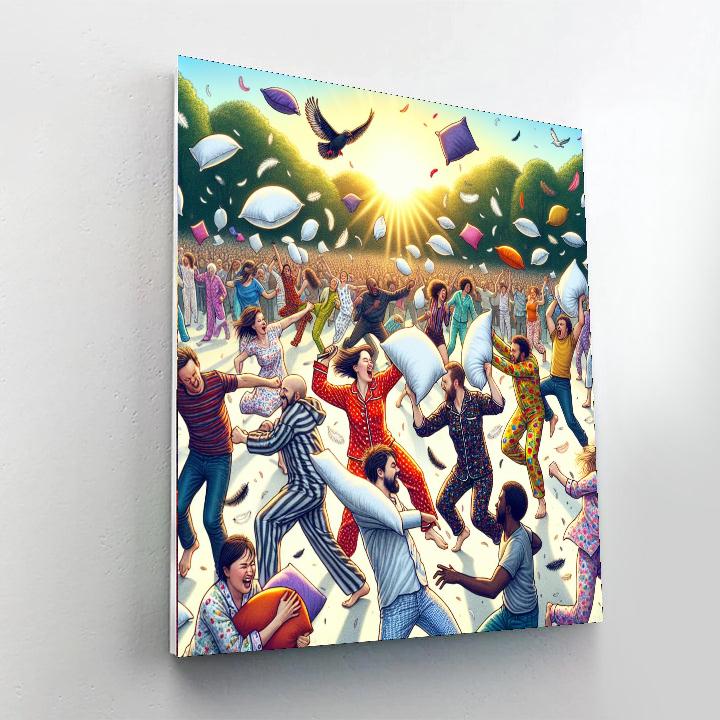 Pillow Fight Day - Various Locations Paint By Numbers Kits