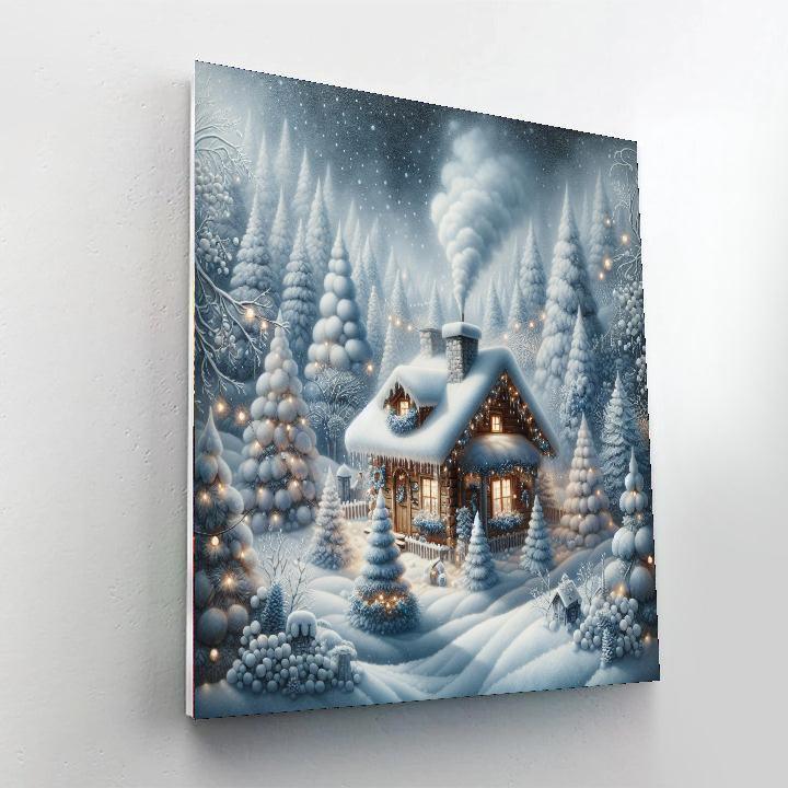 Magical Winter Retreat Painting By Numbers Kit